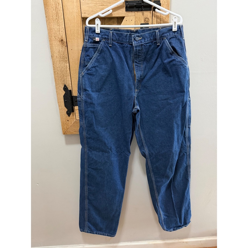Carhartt FR Flame Resistant Denim Jeans 36x36 Blue Original Fit FRB13-DNM CAT 2